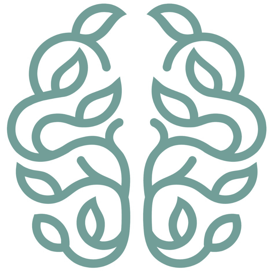Teal-colored abstract tree symbol representing growth and transformation.